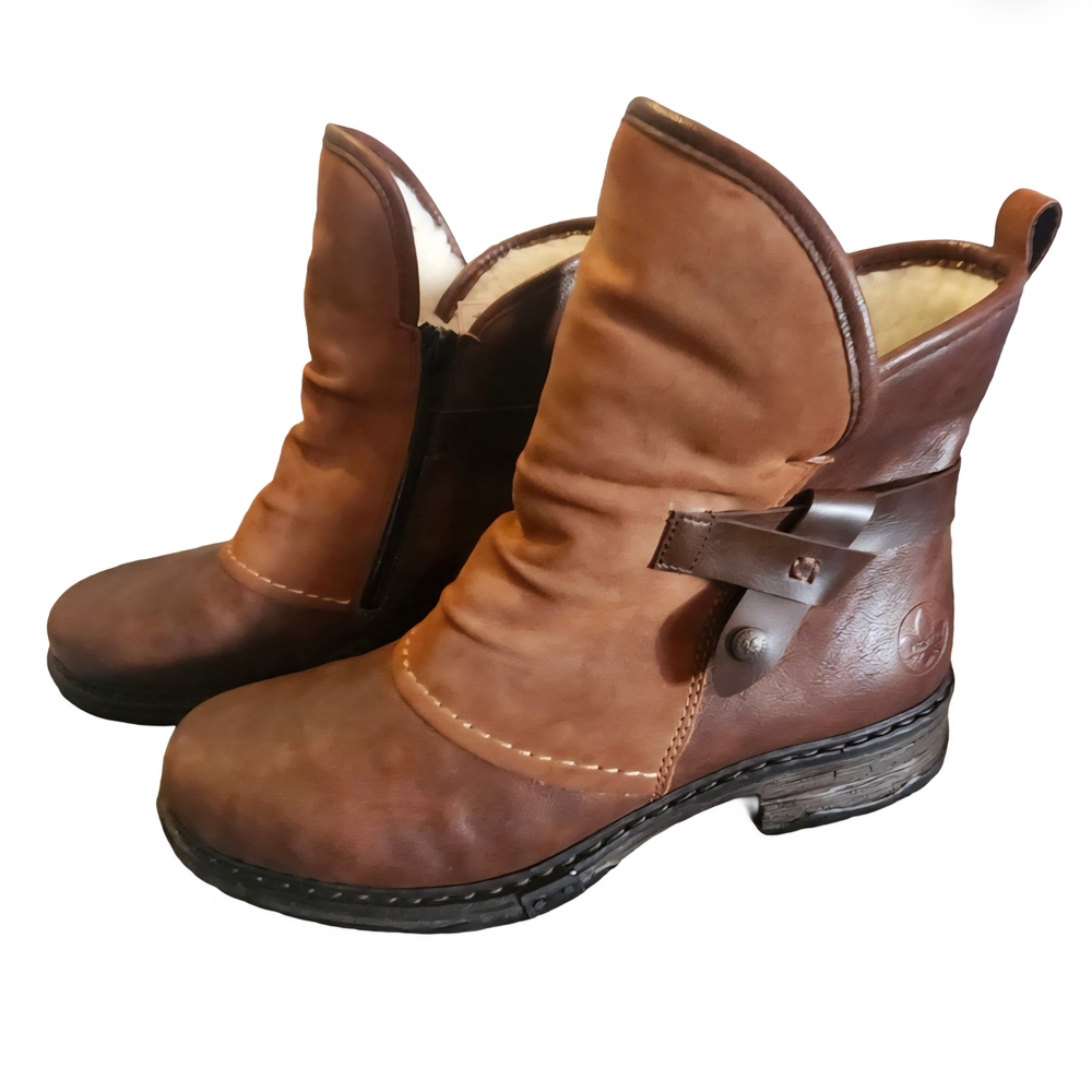 Brown Leather Reiker Ankle Boots
